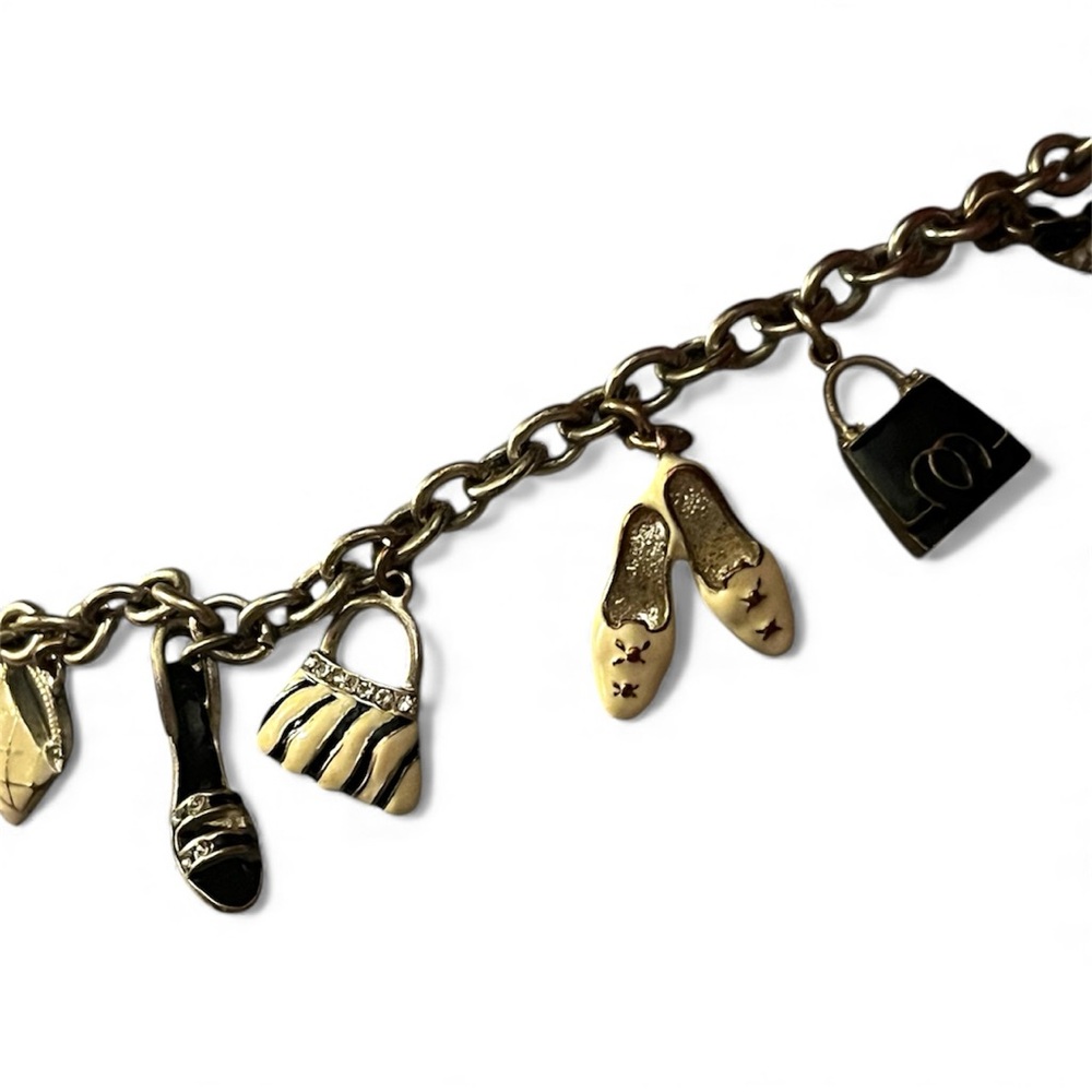 Vintage Charming Gold and Black Bracelet Shoe Diva Style